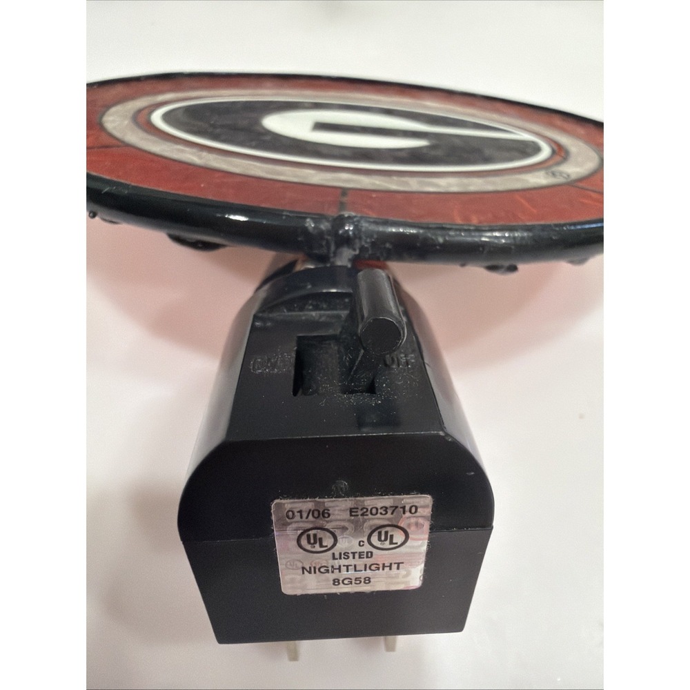Georgia Bulldogs Night Light Stained Art Glass SEC Football 5x5 Inch - Picture 3 of 3
